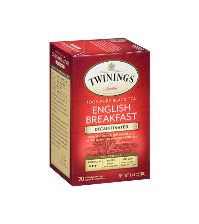 Twinings Decaf English Breakfast Tea 20bg 1.41oz