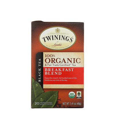 Twinings Organic Breakfast Blend Tea 20bg 1.41oz