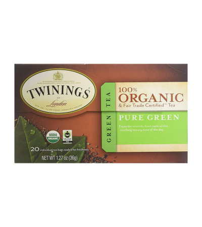 Twinings Organic Pure Green Tea 20bg 1.27oz