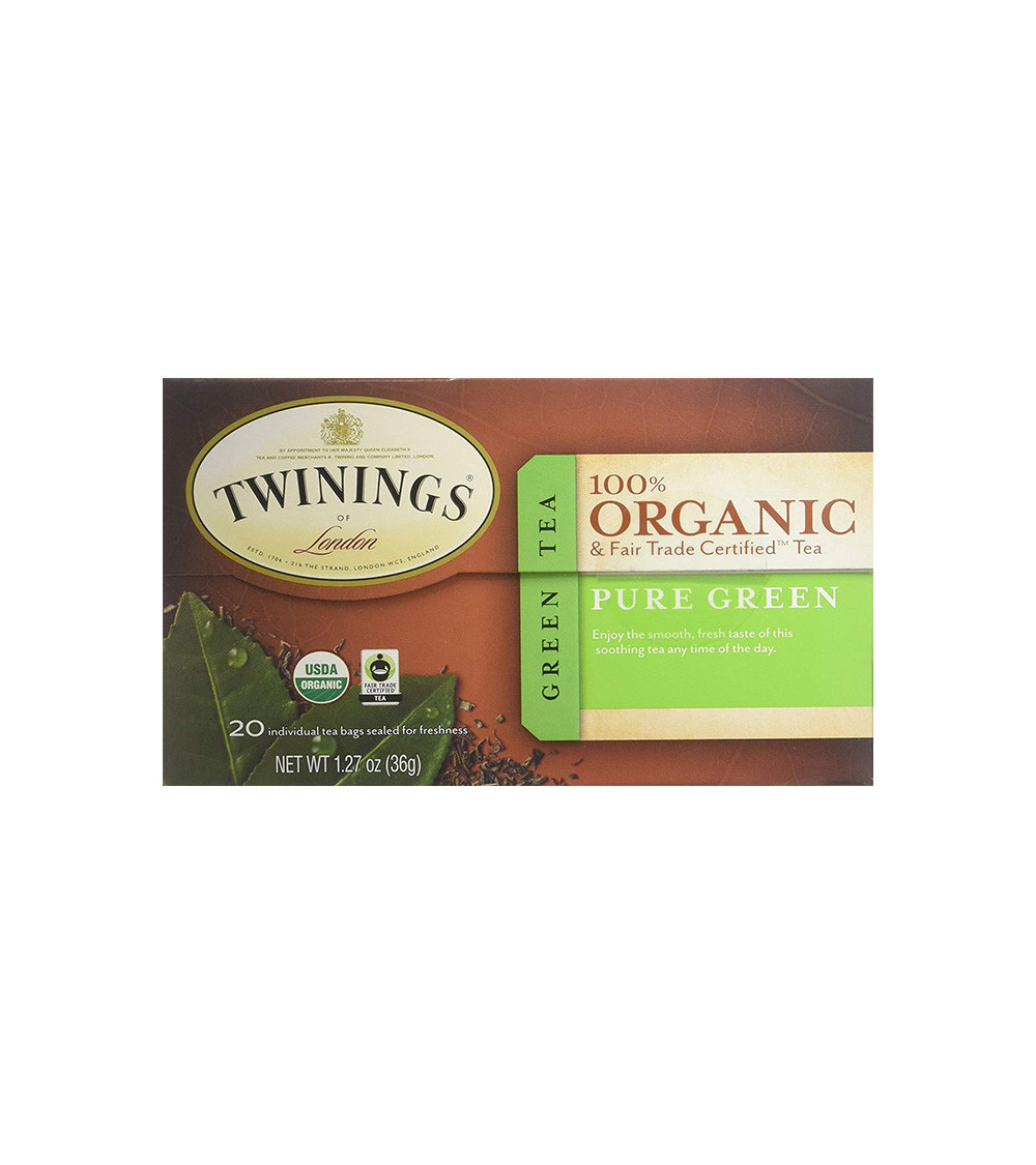 Twinings Organic Pure Green Tea 20bg 1.27oz