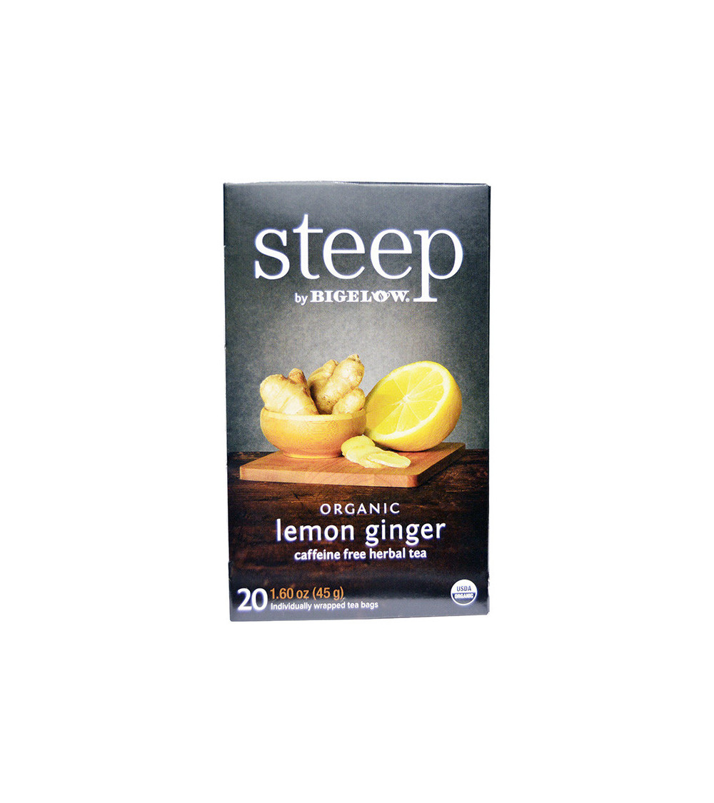 Bigelow Organic Lemon Ginger Decaf Herbal Tea 20bg 1.60 oz