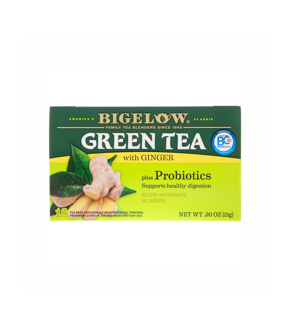 Bigelow Ginger plus Probiotic Green Tea 18bg 0.90 oz