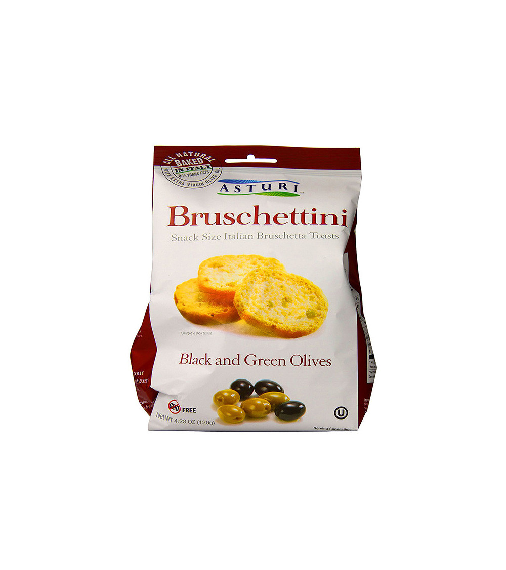 Asturi Bruschettini Black & Green Olives 4.23oz Bag