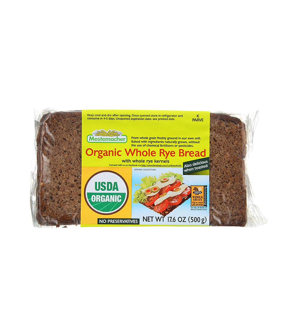Mestemacher Bread Organic Whole Rye 17.6oz