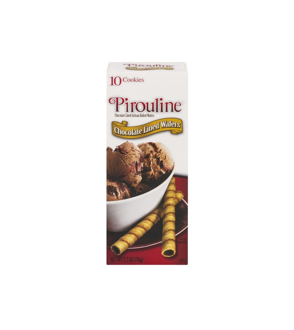 Pirouline Chocolate Lined Rolled Wafers 2.5oz Box