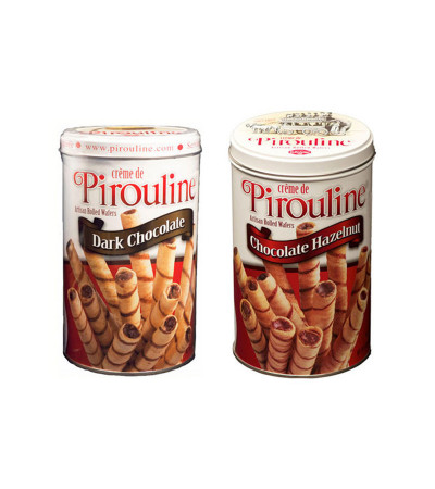 Pirouline Assorted 14.1oz Tin Shipper 36ct (18ea Dark, 18ea Hazelnut)