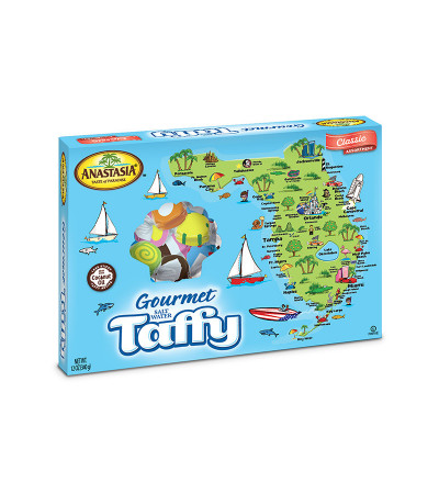 Anastasia Florida Map Salt Water Taffy 12oz Box