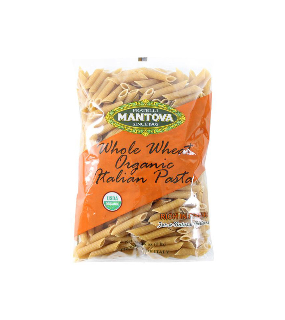 Mantova Organic Whole Wheat Penne Rigate 1Ib