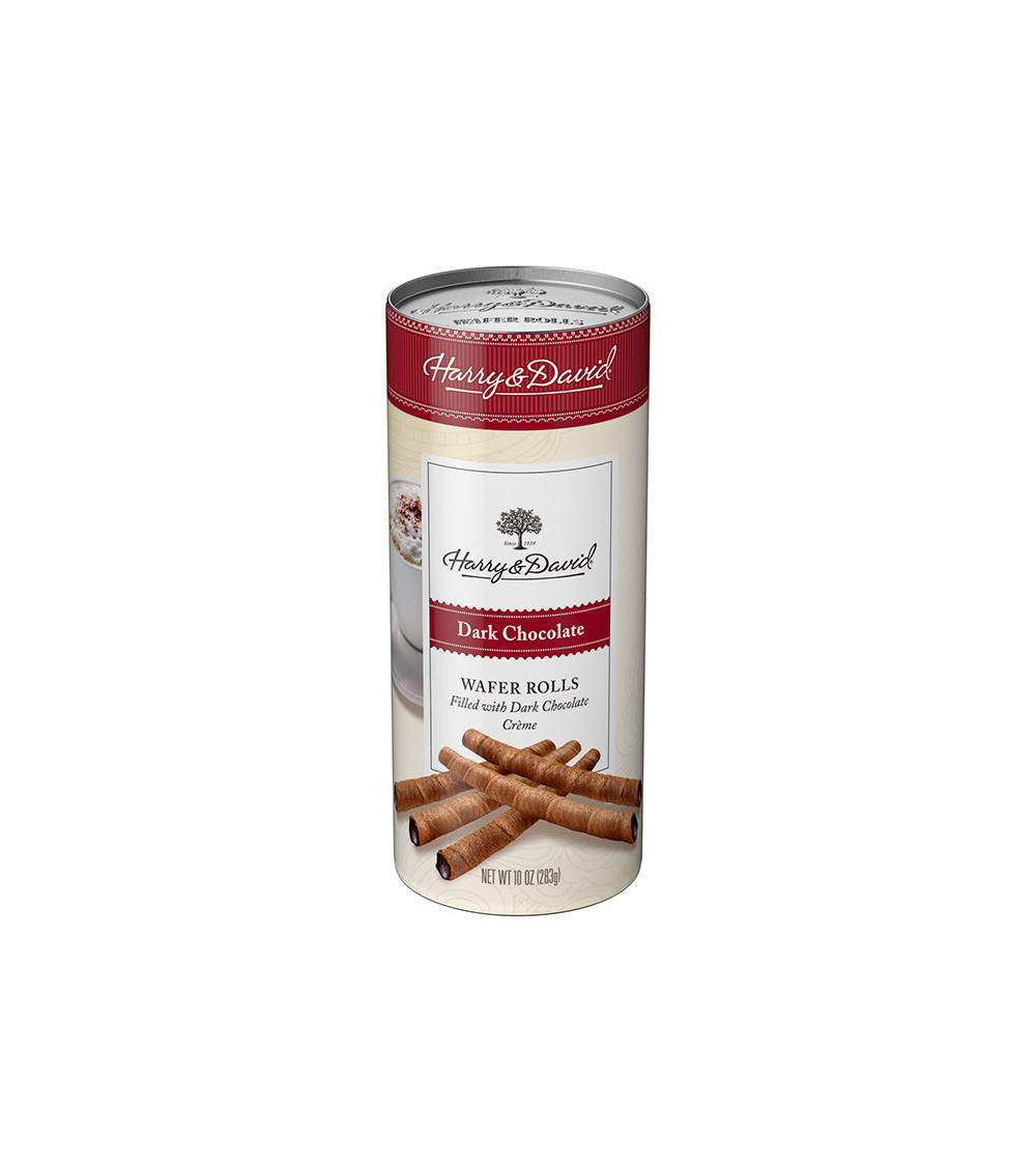 Harry & David Dark Chocolate Wafer Roll Canister 10 oz
