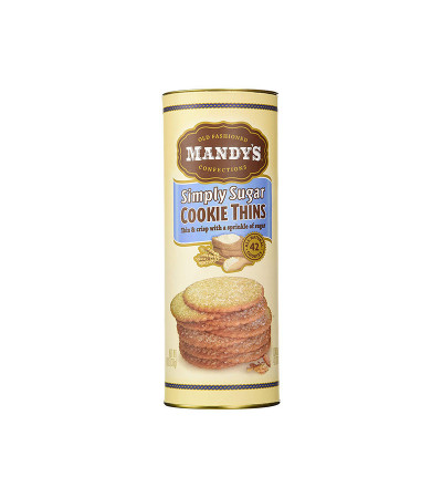 Mandy's Cookie Thins Canister Simply Sugar 4.6oz