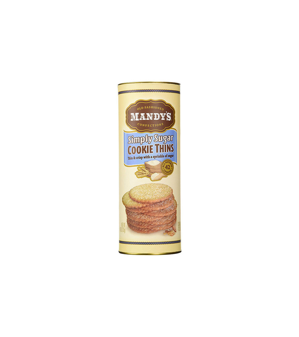 Mandy's Cookie Thins Canister Simply Sugar 4.6oz
