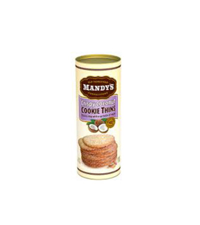 Mandy's Cookie Thins Canister Crispy Coconut 4.6oz