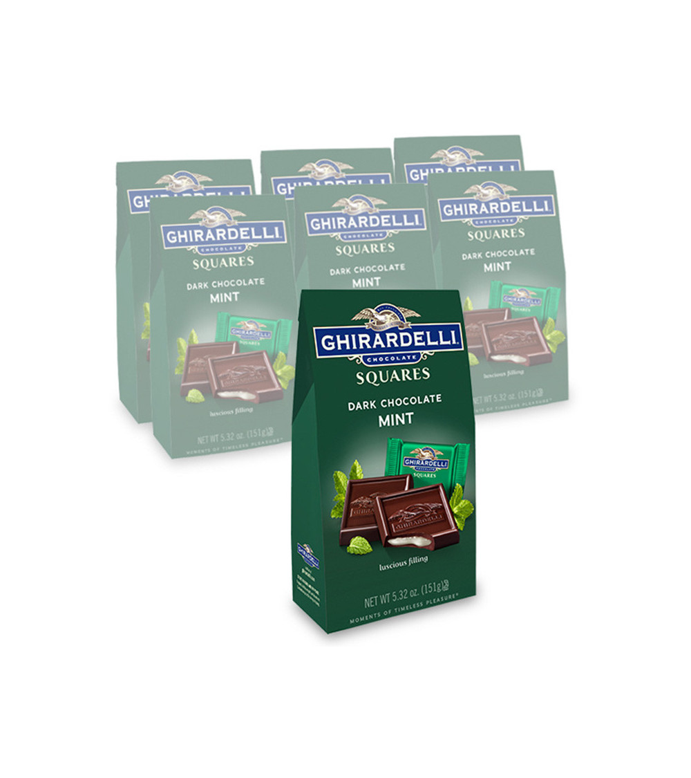 Ghirardelli Dark Chocolate Mint Filled Squares Bag 5.32oz