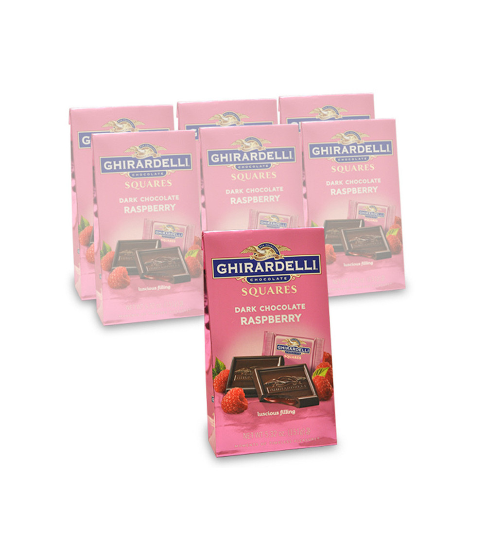 Ghirardelli Dark Chocolate Raspberry Filled Squares Bag 5.32oz