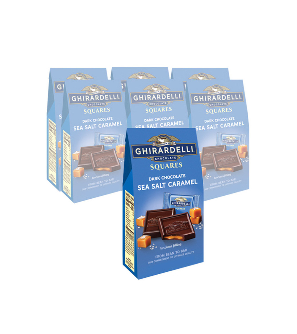 Ghirardelli Premium Dark Chocolate Sea Salt Caramel Filled Squares Bag 5.32oz