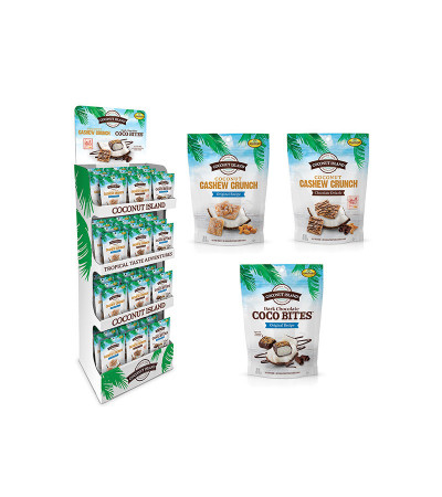 Anastasia Mixed Coconut Island Shipper 60ct (20ea Coco Cashew Crunch, CCC Choc Drizz, Orig Coco Bites)