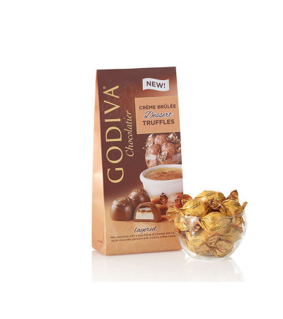 Godiva Milk Chocolate Creme Brulee Truffles Bag 4.3oz
