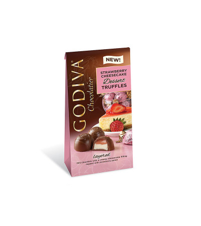 Godiva Milk Chocolate Strawberry Cheesecake Truffles Bag 4.2oz