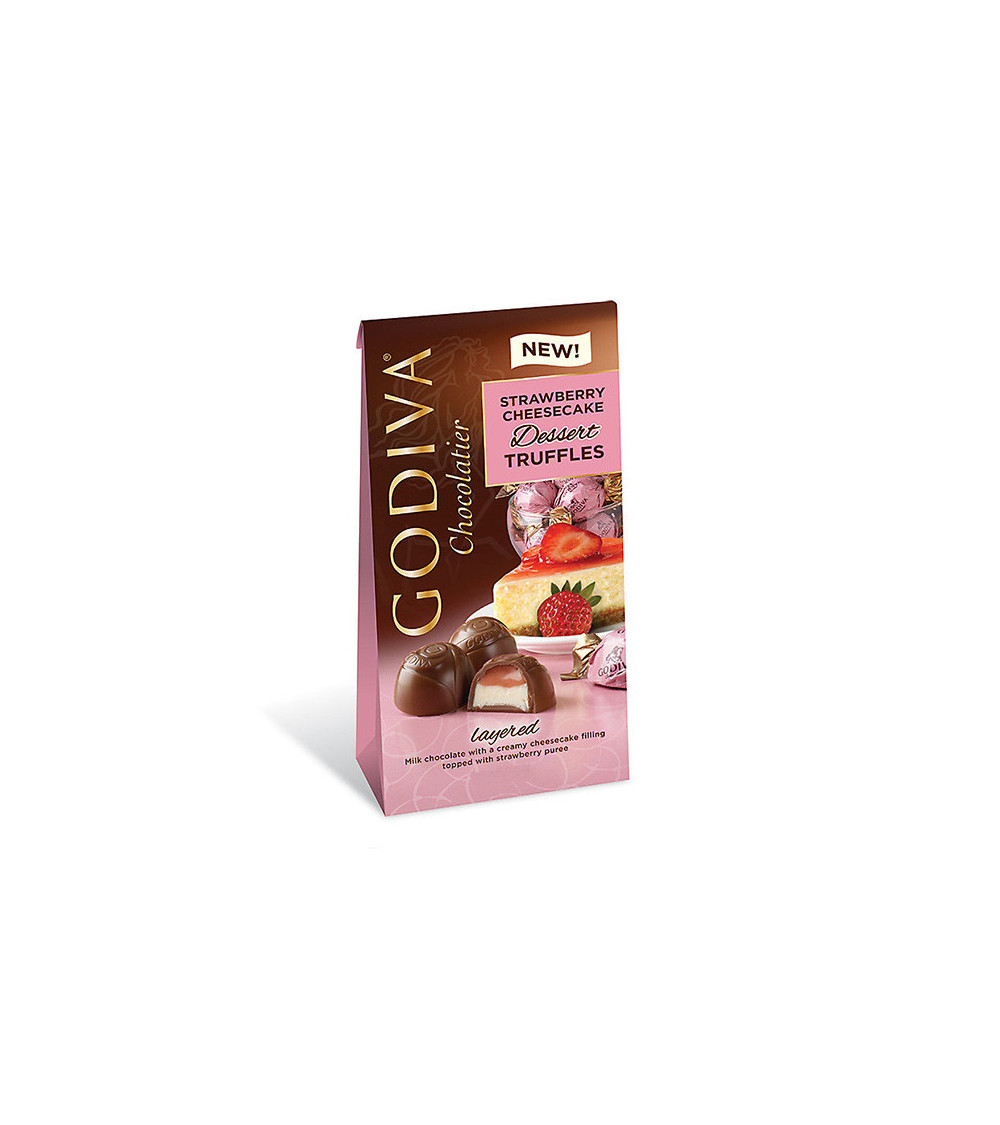 Godiva Milk Chocolate Strawberry Cheesecake Truffles Bag 4.2oz