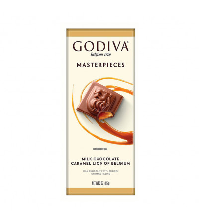 Godiva Milk Chocolate Caramel Lion Masterpiece  Tablet 3oz