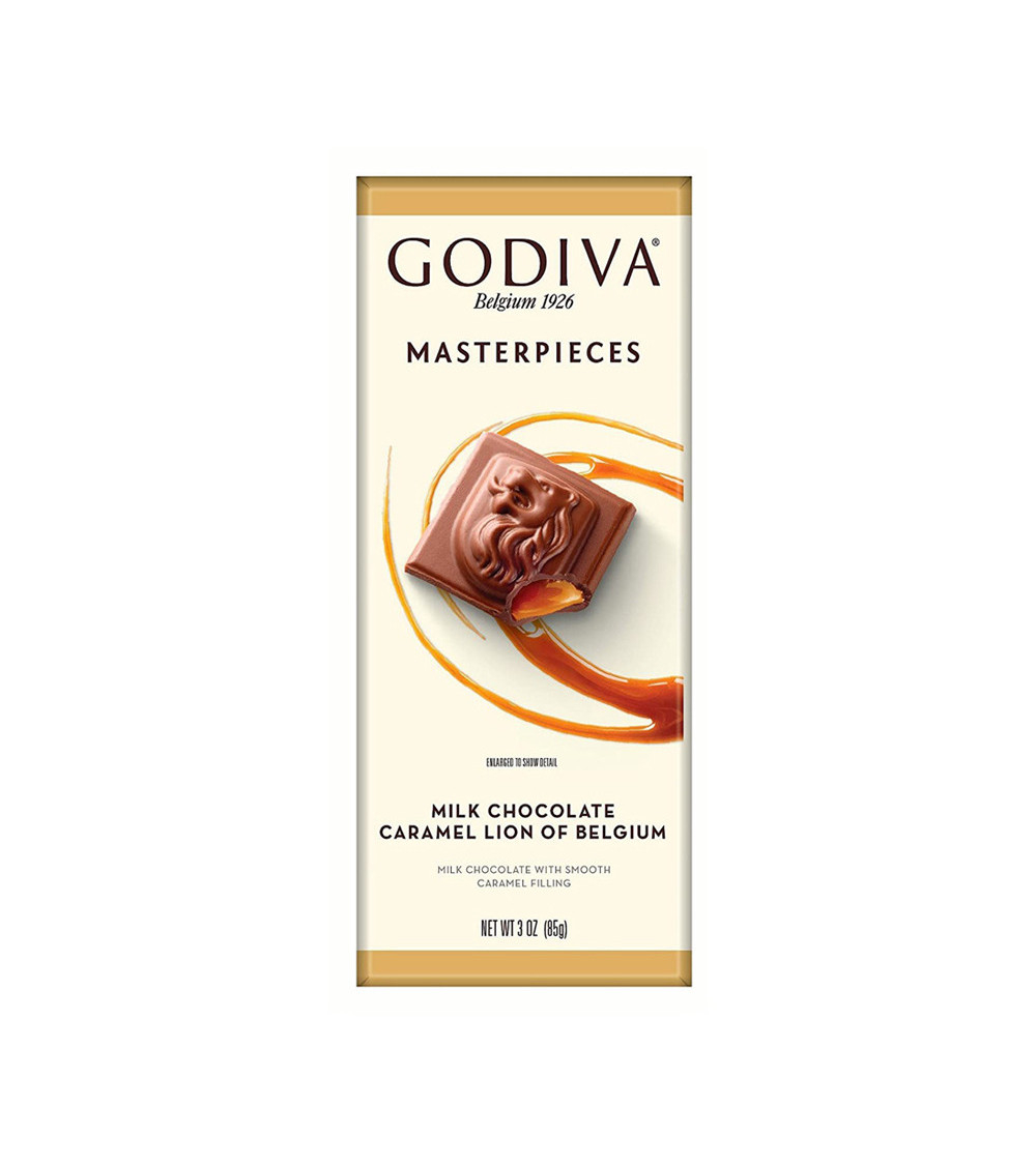 Godiva Milk Chocolate Caramel Lion Masterpiece  Tablet 3oz