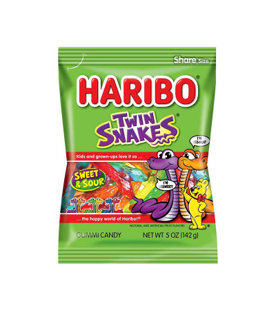Haribo Bag Twin Snakes 5oz