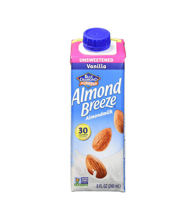 Blue Diamond Beverage Unsweet Almond Breeze Vanilla 8 oz