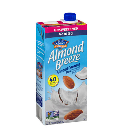 Blue Diamond Beverage Unsweet Almond Breeze Coco Original 32 oz