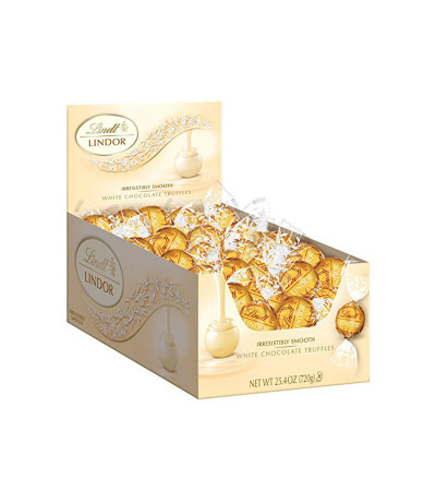 Lindt Lindor White Chocolate Truffles 60ct Caddy