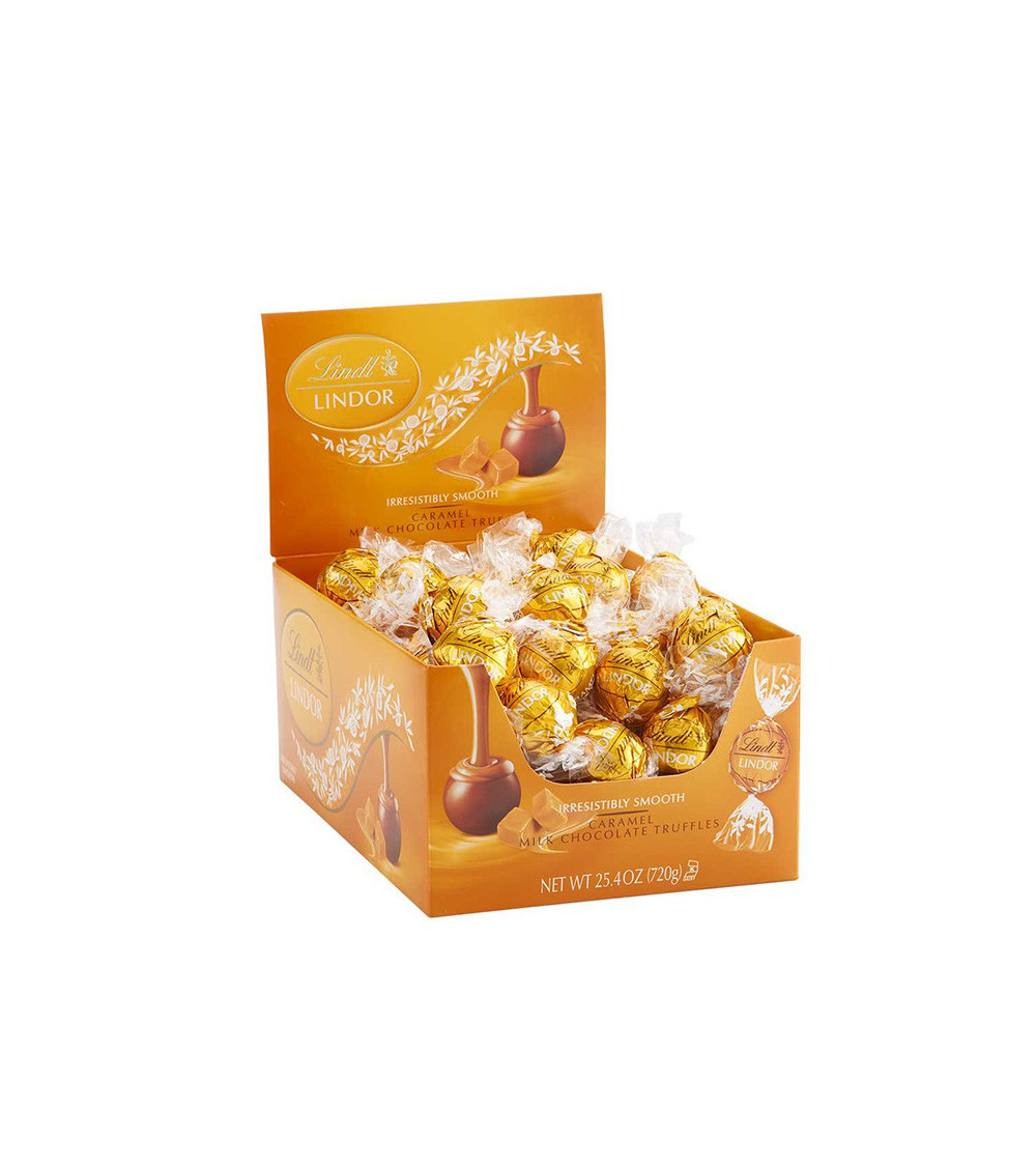 Lindt Lindor Milk Chocolate Caramel Truffles 60ct Caddy