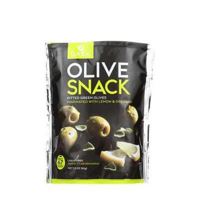 Gaea Snack Pack Pitted Green Olives/Oregano Pouch 2.3oz