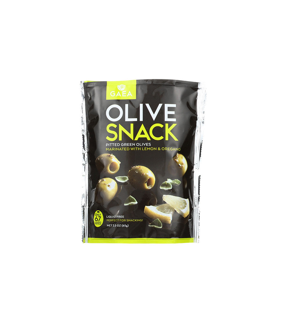 Gaea Snack Pack Pitted Green Olives/Oregano Pouch 2.3oz