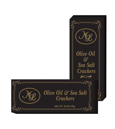 Mille Lacs Crackers Olive Oil and Sea Salt Cracker Black Box 0.55oz