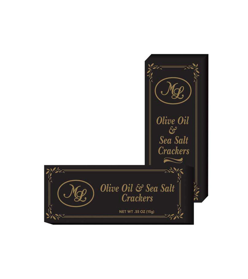 Mille Lacs Crackers Olive Oil and Sea Salt Cracker Black Box 0.55oz