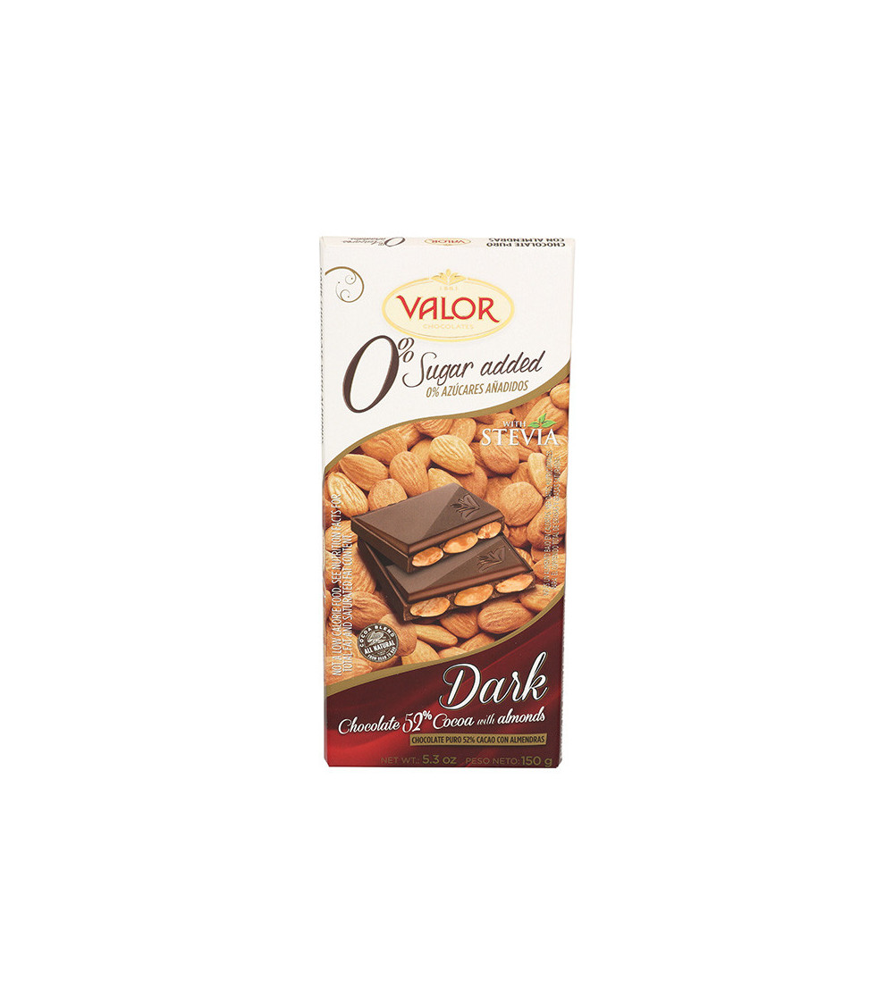 Valor Bar No Sugar Added Dark Chocolate with Almonds 5.3 oz