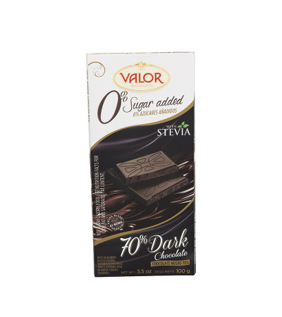 Valor Bar No Sugar Added 70% Dark Chocolate 3.5 oz