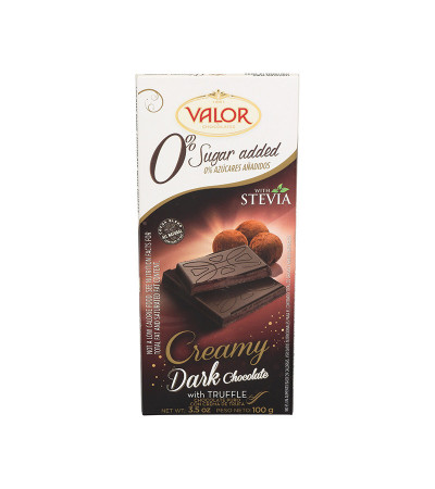 Valor Bar No Sugar Added Dark Chocolate with Creamy Truffle 3.5 oz