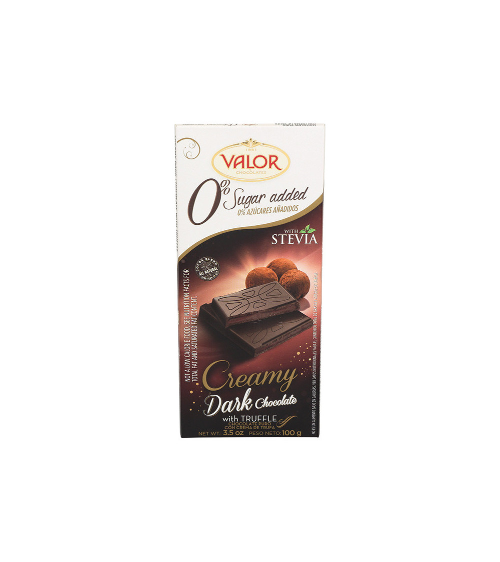 Valor Bar No Sugar Added Dark Chocolate with Creamy Truffle 3.5 oz