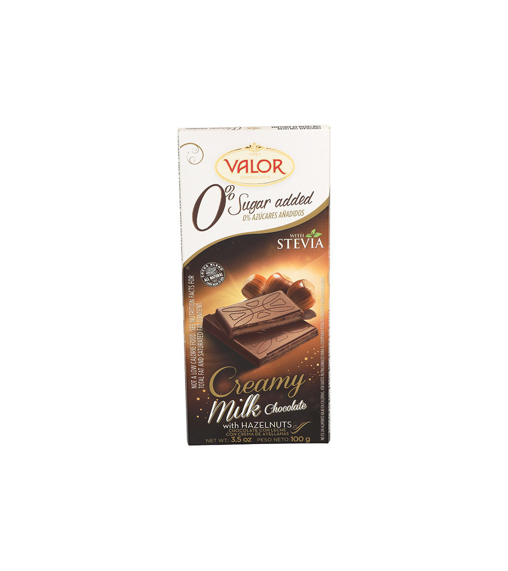 Valor Bar No Sugar Added Milk with Cream Hazelnut 3.5 oz